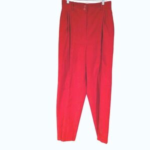 Smart Parts Womens Red Corduroy‎ Pleated High Waisted Pants Vintage 80s